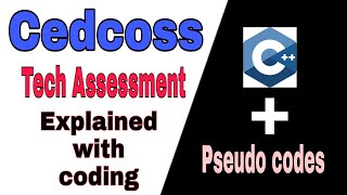 Cedcoss Tech Assessment Test Explained  Pseudo code with coding [upl. by Emanuel692]