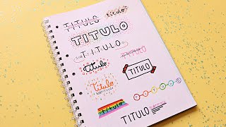 11 TITULOS BONITOS ❤️✨ Títulos para Cuadernos y Vuelta a Clases 🖌🖍📓 [upl. by Yslehc861]