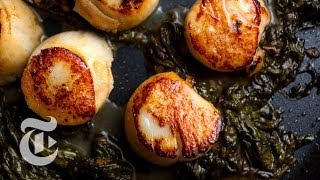 Cooking Scallops With Sorrel Butter  Melissa Clark Recipes  The New York Times [upl. by Nahshunn]