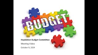 Hopkinton Budget Committee 1092024 [upl. by Aubine]