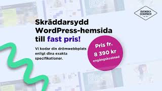 Skräddarsydd WordPresshemsida till fast pris Över 30 års erfarenhet i branschen Köp idag [upl. by Habeh]