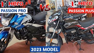 2023 New Hero Passion Plus VS Hero Passion Pro 🔥  Mileage  Price  Passion Plus 2023 [upl. by Loggins]