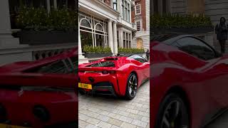 Ferrari sf 90 super cars  luxury cars in London city  shorts cars [upl. by Vernor342]