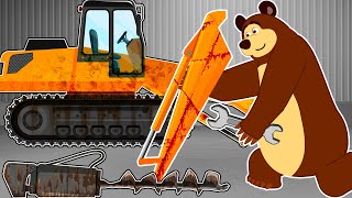 Repairing a broken Tractor Drill while working  The Bear Garage Animation [upl. by Ardyce]