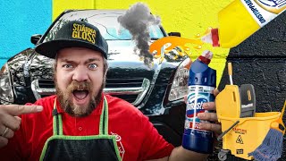 CAN YOU CLEAN A CAR WITH BLEACH  What could go Wrong Must Watch till the end [upl. by Prue522]