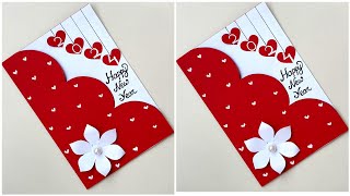 DIY Happy New Year Greeting CardHappy New year 2024Handmade Happy New year Card making ideas [upl. by Peursem]