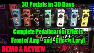 DONNER Effects  Full Pedaboard amp Power  Demo amp Review  30 Pedals in 30 Days 2015 [upl. by Wilma]