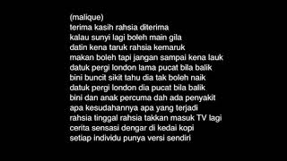 Cerita Kedai Kopi  Malique ft Salam karaoke version [upl. by Giustina]