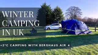 Winter Camping in UK  Berghaus Air 4  Amazon fire pit [upl. by Latoniah]