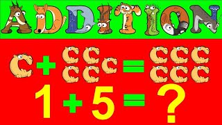 Addition 110 by 5 with Alphabetimals  Math Add by 5 Table with Animals  Learn to Count by Five [upl. by Acimak]