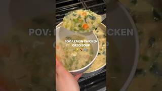 🍋 LEMON CHICKEN ORZO SOUP healthyfood easyrecipe dinner soup wellness healthyrecipes [upl. by Fedak]