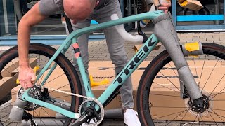 Unboxing €9600 Trek Checkpoint SLR7 eTap AXS at Wheelworx Bike Shop Dublin [upl. by Devaj737]