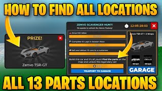 ALL PARTS LOCATIONS IN CAR DEALERSHIP TYCOON ZENVO SCAVENGER HUNT  CAR DEALERSHIP TYCOON [upl. by Aiynot]