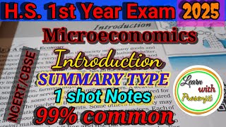 HS 1st Year Economics Microeconomics ch 1IntroductionQuestion amp Answers learn with Prosenjit📚 [upl. by Clintock]