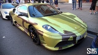 Camo Ferrari 430 Scuderia with Capristo Exhaust  Very Loud Revs [upl. by Phillis676]