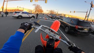 FIRST RIDE OF 2023 ON MY CR85  WHEELIES THRU PHILADELPHIA EAGLES TRAFFIC [upl. by Ozmo]