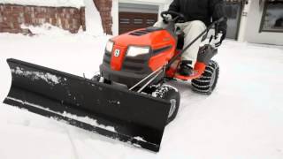 Husqvarna LTH tractor with snow blade [upl. by Ydiarf]