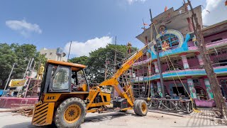 Khairatabad Ganesh 70Feet Poll Fixed With Crane  Khairatabad Ganesh 70 Feet Ganpati Hyderabad [upl. by Esilanna]