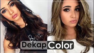 Como remover tinta preta do cabelo e ficar loira com DekapColor  Por Kênia Gomes [upl. by Yenttirb]