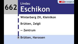 VBG Ansagen  662  Effretikon – Lindau – Brütten [upl. by Assen]