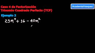 Caso 4 de Factorización Trinomio Cuadrado Perfecto [upl. by Hovey]