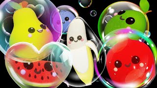 Fruits Dancing with Bubbles  Dancing Fruit  Bubbles Party  Fun Dance Video with Music amp Animation [upl. by Pincince]