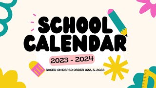 DepEd School Calendar amp Activities 2023  2024 [upl. by Demmy]