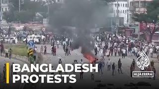 Bangladesh protests Police fire tear gas in Dhaka [upl. by Naima374]