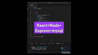 Connect React JS  MySQLNodejsExpress  shorts reactjs infysky codewithharry [upl. by Lelia688]