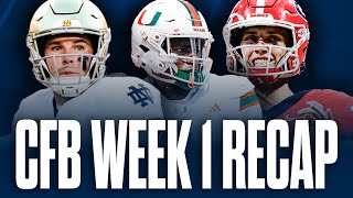 CFB Week 1 Recap  Notre Dame vs Texas AampM Georgia vs Clemson amp Miami vs Florida [upl. by Carothers]