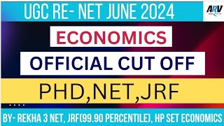 UGC NET JRF PhD June 2024 Economics Official Cut Off  ByRekha [upl. by Onahpets]