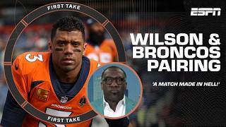 A MATCH MADE IN HELL  Shannon Sharpe on BroncosRussell Wilson PAIRING 😮‍💨  First Take [upl. by Amand]