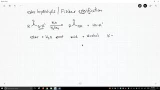 ester hydrolysis and Fischer esterification [upl. by Nipha]