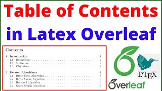 How to Create Table of Contents in Latex Overleaf Bangla Tutorial 2023 Add Insert Table of Contents [upl. by Miof Mela]