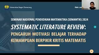 SEMANTIK 2024SYSTEMATIC LITERATURE REVIEW PENGARUH MOTIVASI [upl. by Rehoptsirhc]