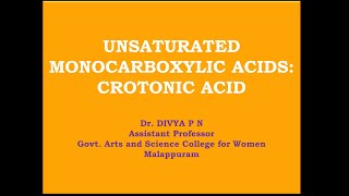 CROTONIC ACID [upl. by Randee929]