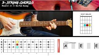 So Far Away  Dire Straits  GUITAR LESSON  Triads Chords [upl. by Nodarse]