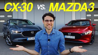 Mazda 3 vs CX30 comparison review  hatch or SUV SkyactivX inside [upl. by Mojgan328]