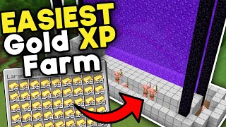 Easiest Gold XP Farm Minecraft Bedrock 121 [upl. by Mcfarland]