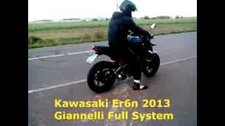 Kawasaki Er6n 2013  Giannelli Full System Exhaust  flyby sound [upl. by Tristis]