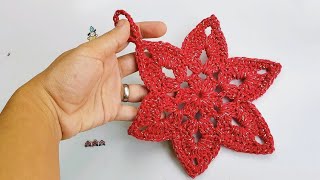 Estrela de Crochê Estrela de Natal Decoração Natalina [upl. by Weiman566]