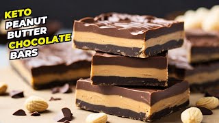 Keto Peanut Butter Chocolate Bars  Irresistible LowCarb Delight [upl. by Nnylsor]