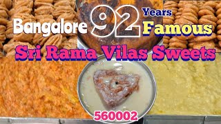 SRI RAMA VILAS SWEETS  This 92years Famous In Bangalore  560002 [upl. by Florinda]