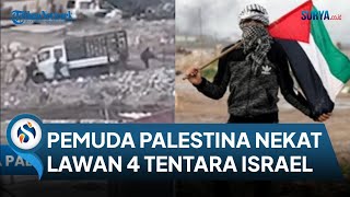 NEKAT Pemuda Palestina Berani Lawan 4 Tentara Israel Gagalkan Penyerangan di Distrik Qalqilya [upl. by Moitoso]