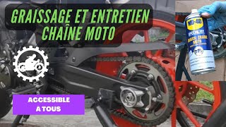 Graisser et entretenir sa chaine moto [upl. by Ecirtaemed128]