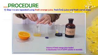 EXPERIMENT 95  TO STUDY THE CONCENTRATION OF VITAMIN C IN VARIOUS FRUIT JUICE [upl. by Aimee108]