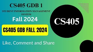 CS405 GDB 2024  GDB 1 Solution  PLSQL vs SQL for Student Information Management System [upl. by Batista]