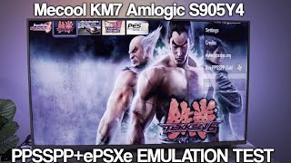 Mecool KM7 Amlogic S905Y4 Emulation Gaming testPPSSPPePSXePS1 Games Android 11 TV Box Mali G31 [upl. by Settle]