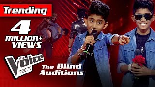 Pathum Salinda  Sanwedana සංවේදනා  Blind Auditions  The Voice Teens Sri Lanka [upl. by Taryne]