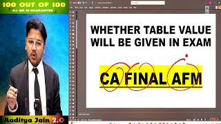 CA Final AFM  Whether Table Value will be Given in Exam  CA Aditya Jain [upl. by Thorley212]